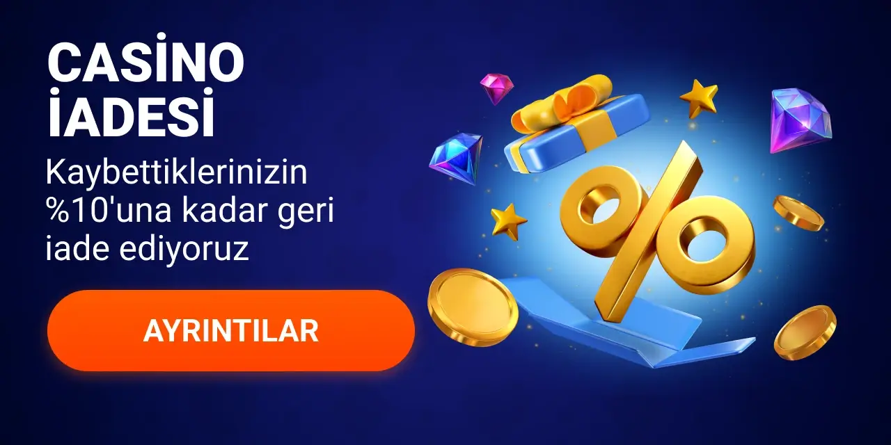 Casino İadesi — Kaybettiklerinizin %10'una kadar geri iade